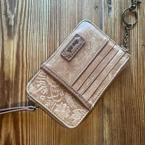 The Sak small leather zippered key chain wallet